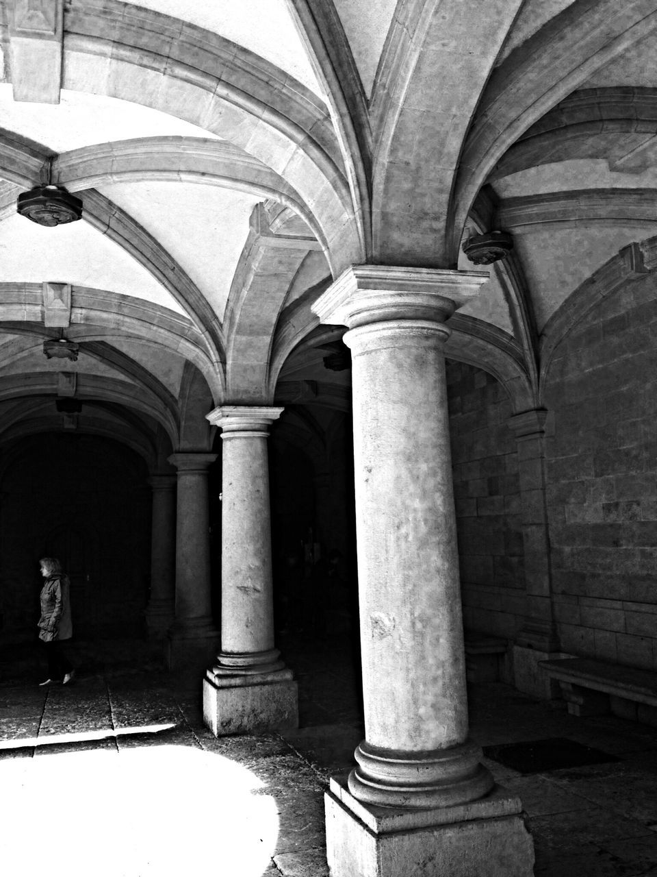 architecture, built structure, architectural column, column, arch, indoors, colonnade, history, low angle view, building exterior, pillar, architectural feature, historic, building, support, ceiling, day, famous place, travel destinations, in a row