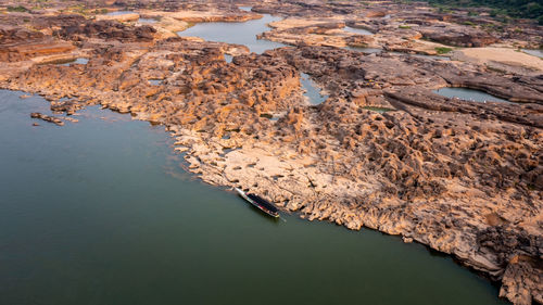 Aerial view of thailand grand canyon sam phan bok at ubon ratchathani, thailand. beautiful landscape 