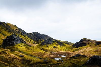 Scenic view of mountains against sky