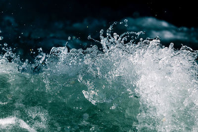 Close-up of water splashing in sea