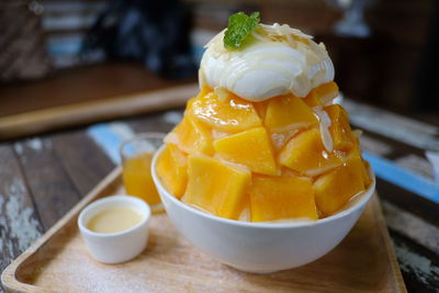 Close-up of dessert in bowl