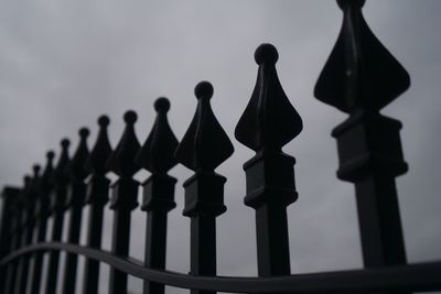 Close-up of chess sculpture against the sky