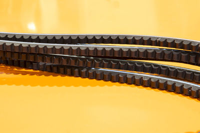 High angle view of yellow food on table