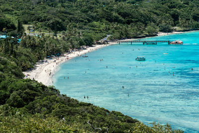 High angle view of beach