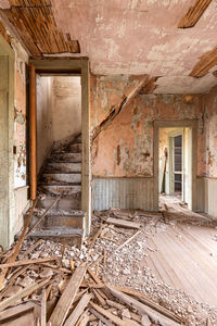 Interior of abandoned building