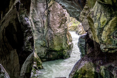 Scenic view of waterfall