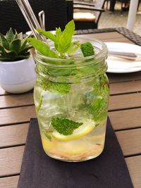 Close-up of drink on table