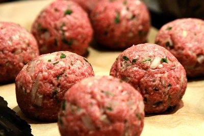 Close-up of meatballs