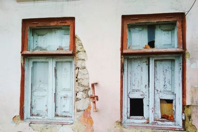 Close-up of abandoned house