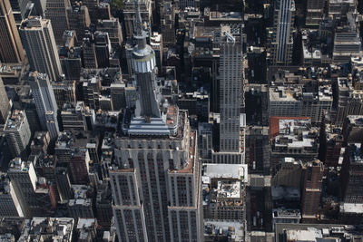 High angle view of buildings in city