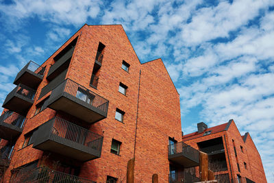 Modern residential complex in gdansk, poland. living house facade