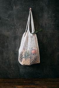 Zero waste, sustainable, green, eco-friendly christmas. eco friendly mesh net shopping bag with