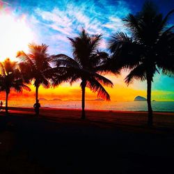 Scenic view of sea against sky at sunset