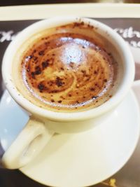 Close-up of cappuccino