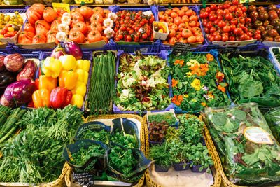 Various fruits for sale at market stall