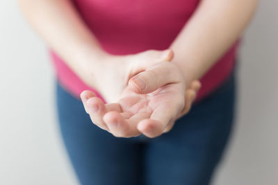 Close-up of hands