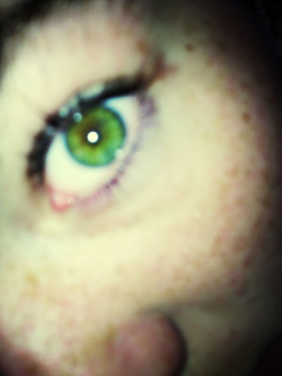 Green eyes with a blue rim. ☺