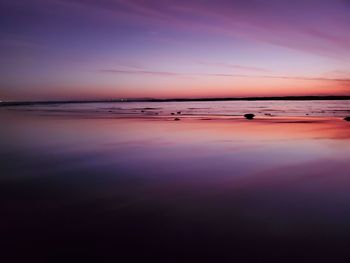 Scenic view of sea against sky at sunset