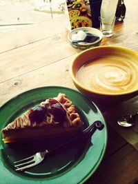 Close-up of food on table