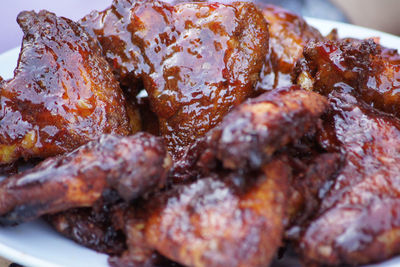 Close-up of meat in plate