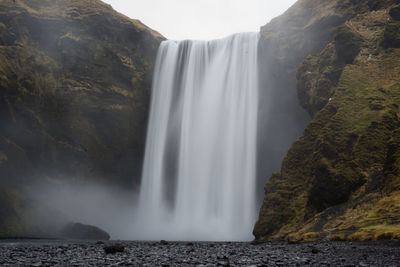 Scenic view of waterfall