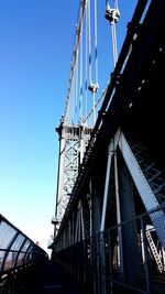 Low angle view of suspension bridge