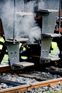 Old smoke emitting from train