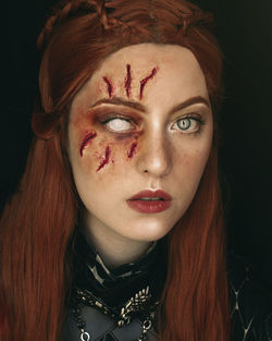 Close-up portrait of a young woman