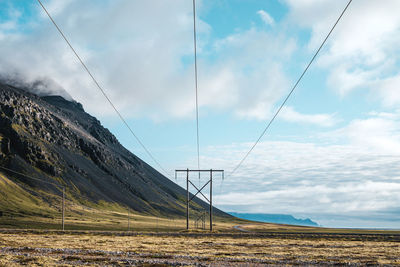 Scenic view of land against sky