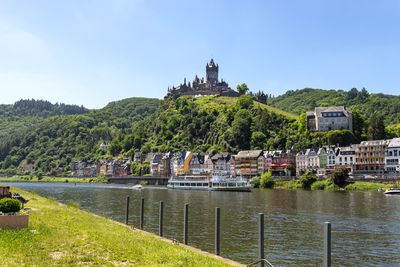 Cochem, germany, june 13, 2021. beautiful view of the hilltop castle