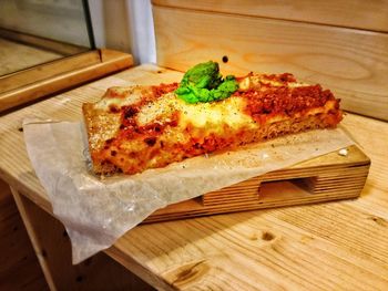 High angle view of food on table