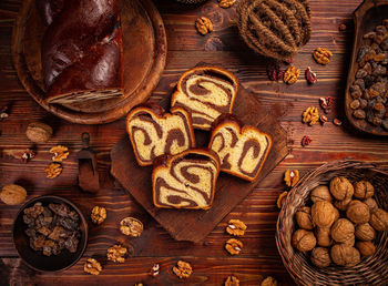 Directly above shot of cookies on table