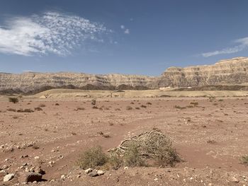 Scenic view of desert against sky