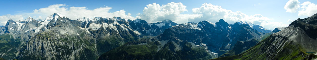 Panoramic view of landscape against cloudy sky