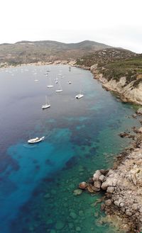 High angle view of beach