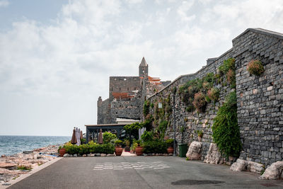 Roman catholic church san pietro seen on the hill in portovenere, province of la spezia, italy