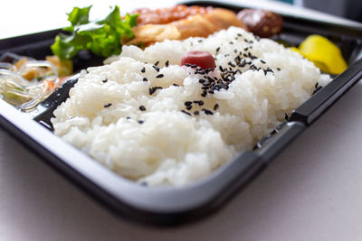 Close-up of food on table