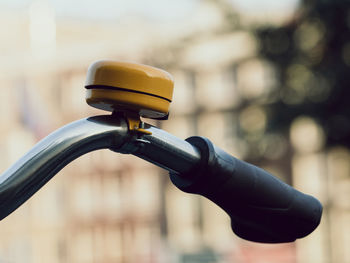 Close-up of bicycle handle