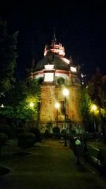 Illuminated street light at night