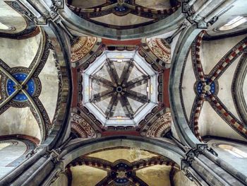 Low angle view of ornate ceiling of building