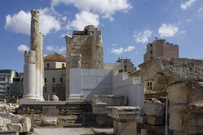 Old buildings against sky