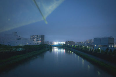 View of river with buildings in background