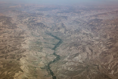 High angle view of dramatic landscape