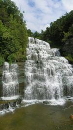 Scenic view of waterfall