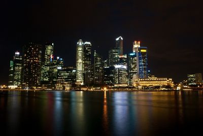 City lit up at night