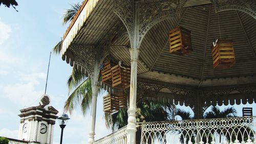 Low angle view of temple against sky