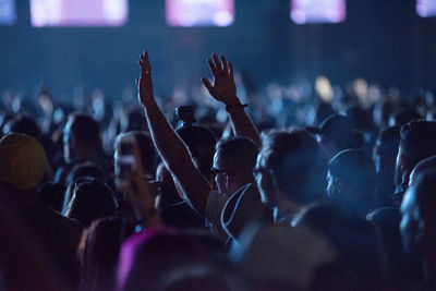 Group of people at music concert