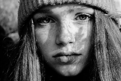 Close-up portrait of a young woman