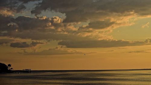 Scenic view of sea at sunset