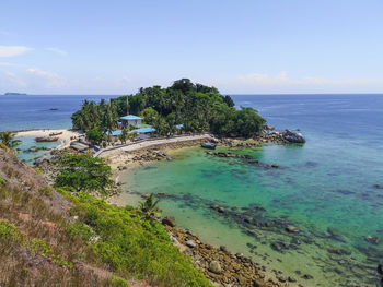 High angle view of sea against sky